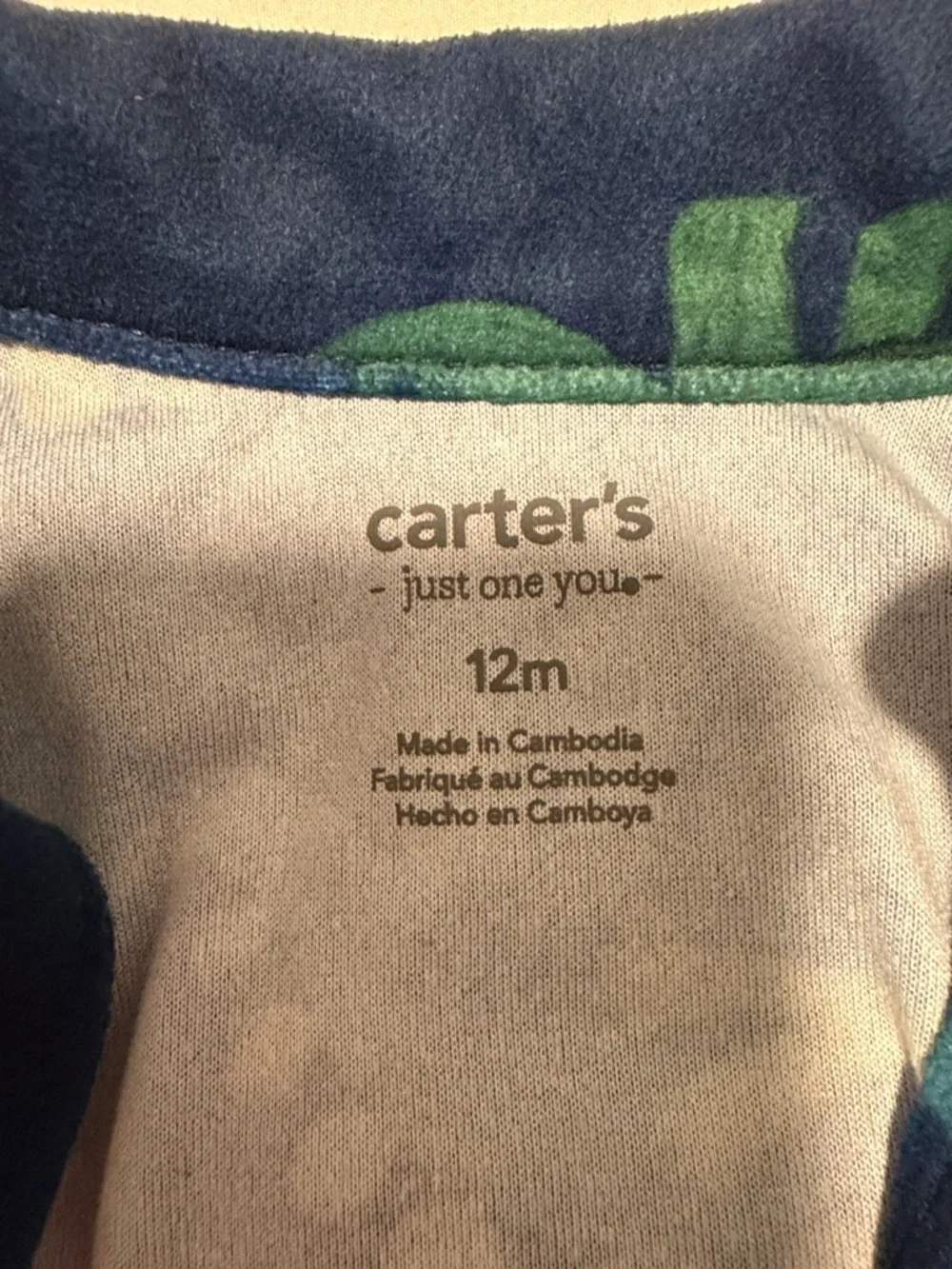 Kids Navy Blue Dinosaur Pajama Set baby 12 months